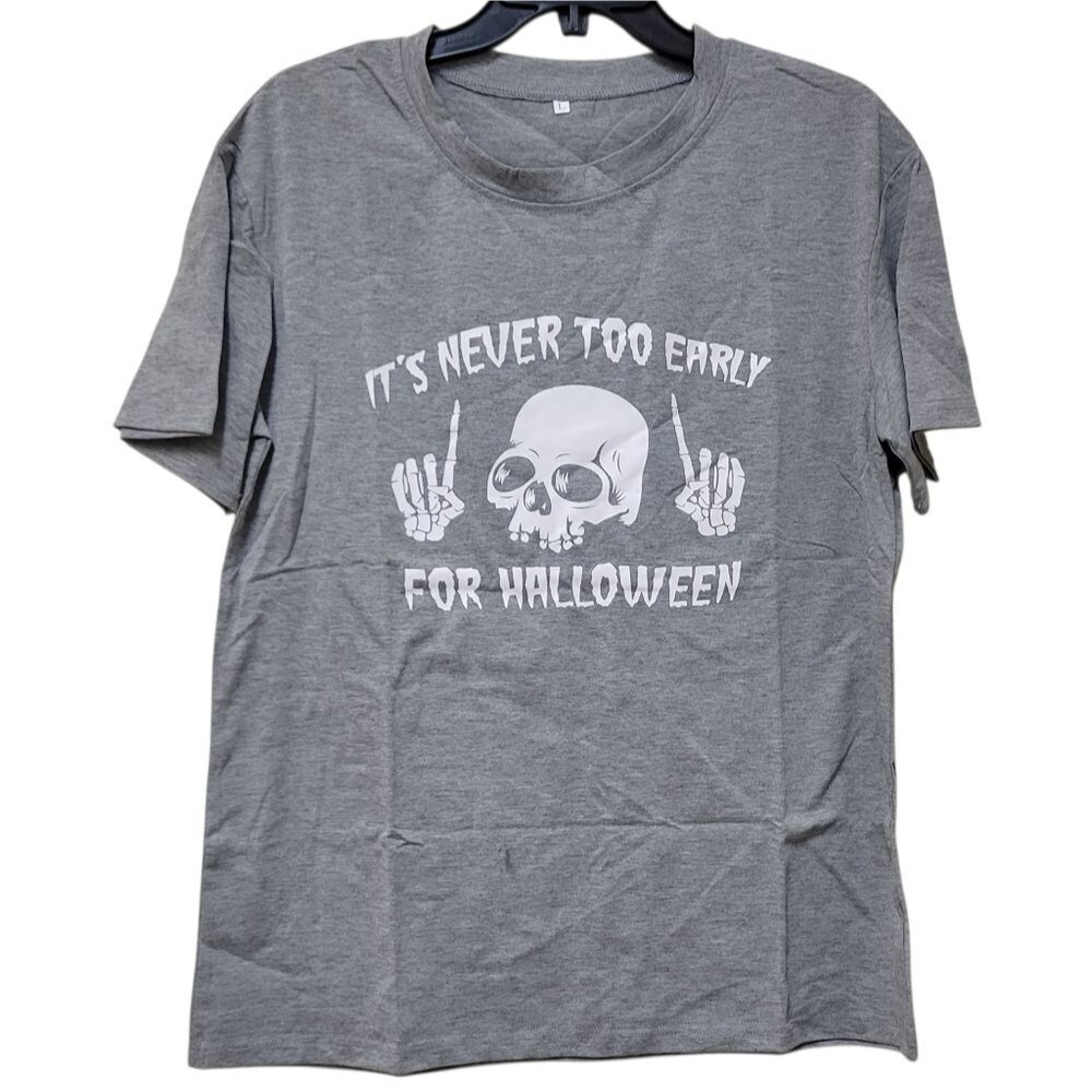 Unbranded Women's Grey and White T-shirt